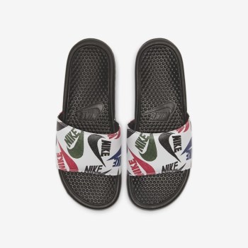 Nike Benassi JDI - Férfi Szandál - Fekete/Fehér/Színes/Fekete